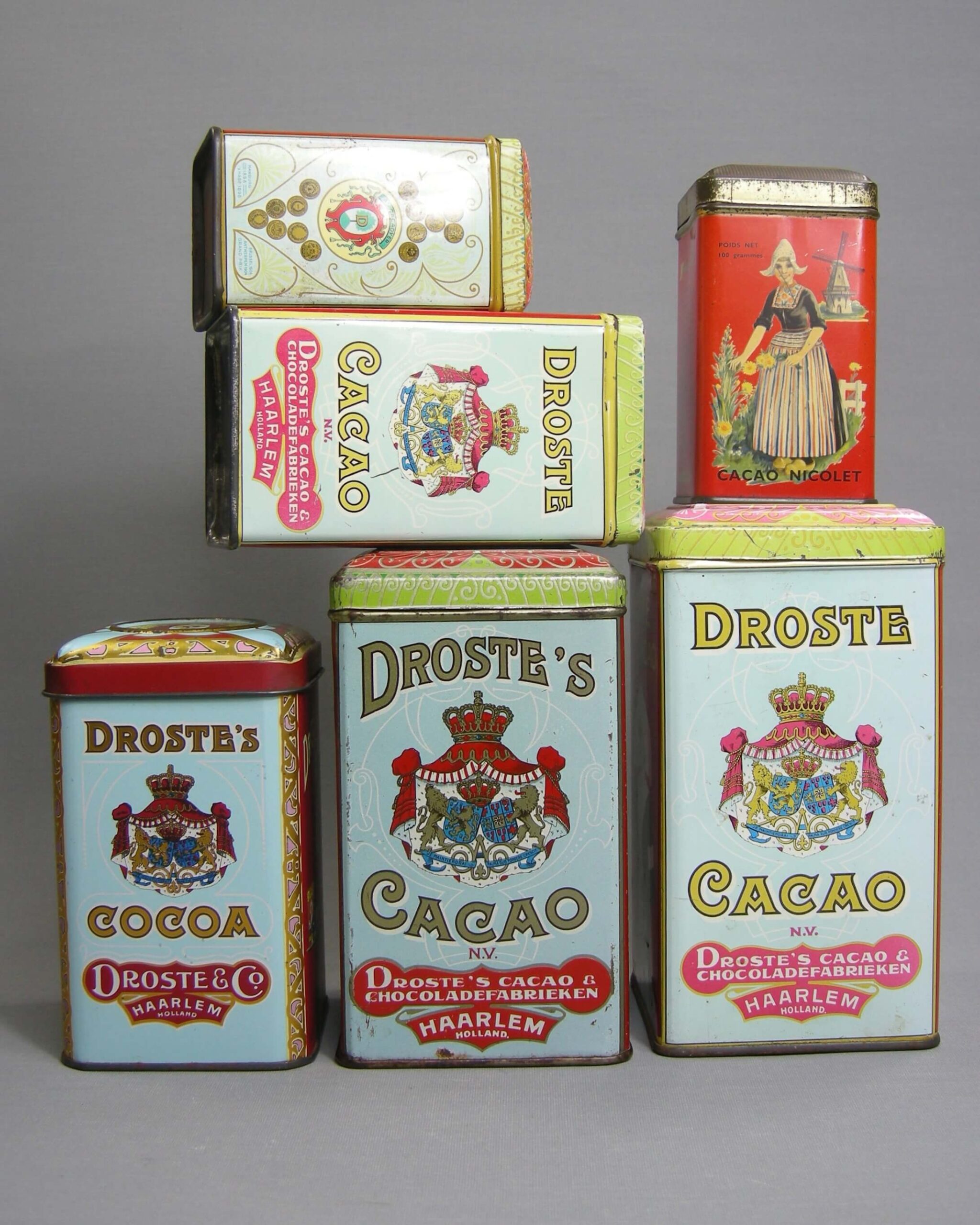 2655-2656-2657-2658-2659- vintage Blikken Droste Cacao