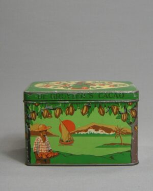 2661 - vintage blik de Gruyters cacao groenmerk