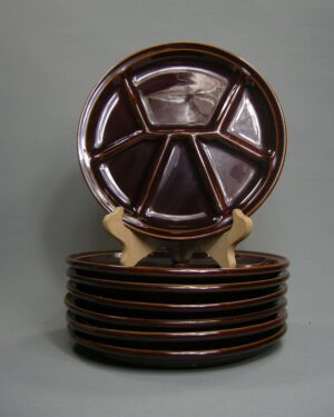 2676 - vintage gourmetbord-fonduebord op stokjes gebakken bruin