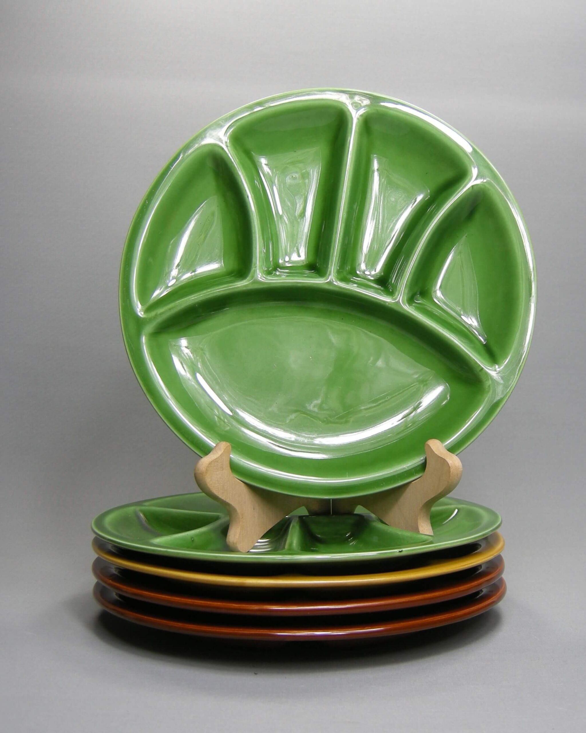 2733 - vintage gourmetbord fonduebord 5 vakken