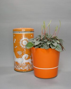 2772-2773- vintage bloempot Mepal Rosti, blik Verkade