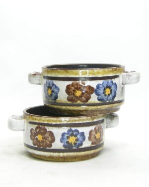 2910 - vintage soepkom met bloemen